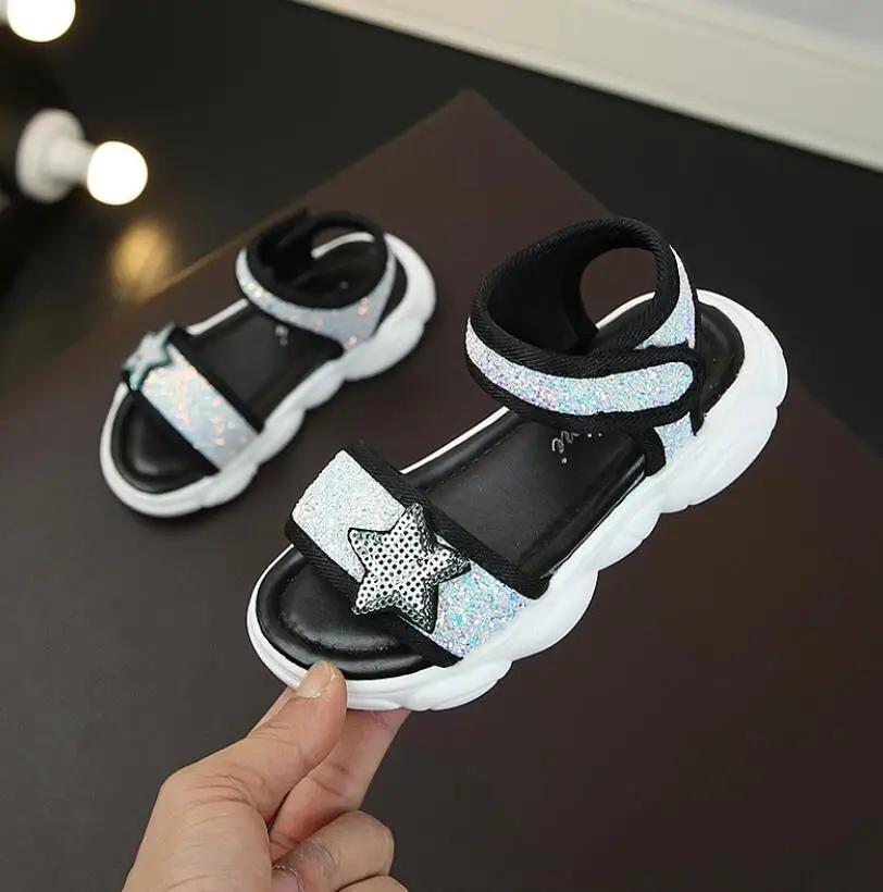 Сандалии для девочек 2020 летняя детская спортивная обувь принцессы со звездами и