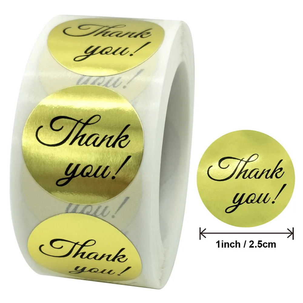 Бронзирующая зеленая фольга 500 шт. спасибо за заказ наклейка для магазина