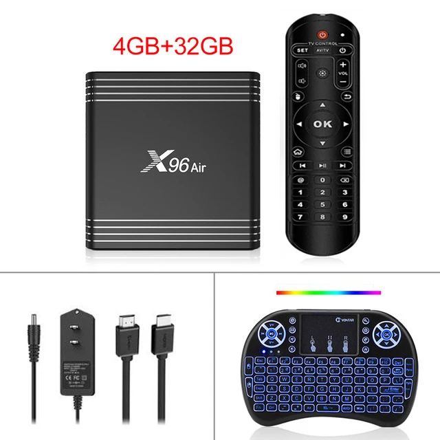 4GB 32GB I8B ТВ-приставка X96 Air Amlogic S905X3 Android 9,0 4 Гб 64 ГБ 32 ГБ 4K 8K 24fps Netflix X96Air 2,4/5,0G WiFi BT4.1 Smart tv box - Color: 4GB 32GB I8B