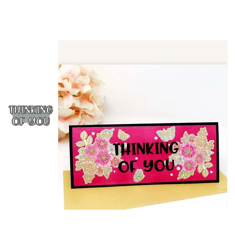 Металлические штампы с надписью &quotthinking of you&quot штамповочные формы для украшения