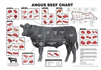 lot style choose cattle butcher chart beef cuts animal diagram meat art print silk poster home wall decor
