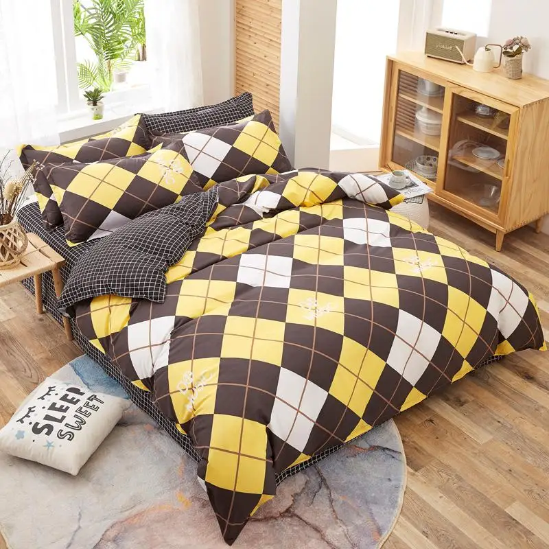 Минималистский постельное белье плоский кровать лист наволочку королева король