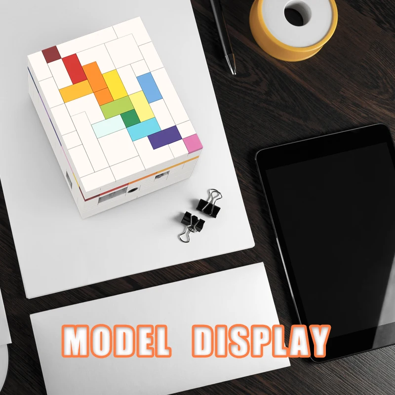 

BZB MOC 43057 Rainbow Road Puzzle Box Colorful Gems Building Blocks Model Decorative Bricks Kids Brain Game DIY Toys Best Gifts