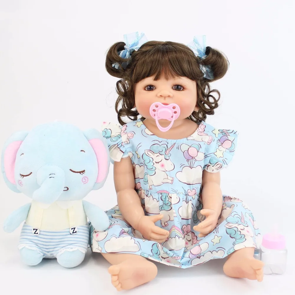 

55cm Full Silicone Vinyl Body Reborn Doll Babe Toys Cute Birthday Gifts For Girls Newborn Princess Baby Bathing