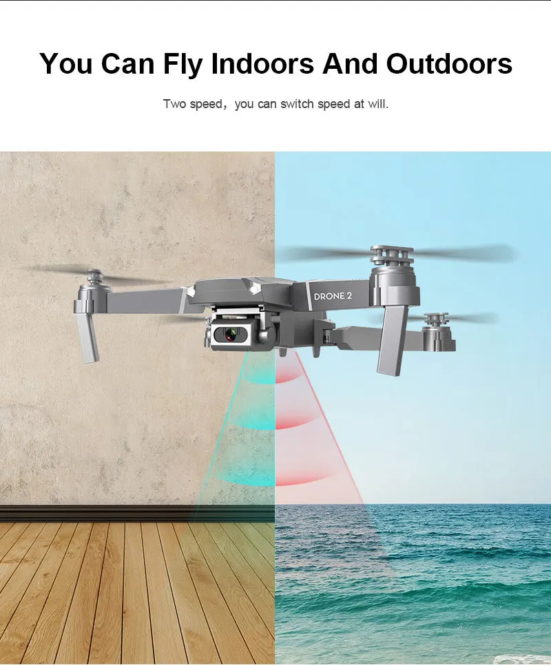 Квадрокоптер E68 складной с дистанционным управлением Wi-Fi FPV 4K 1080P 720P | Игрушки и