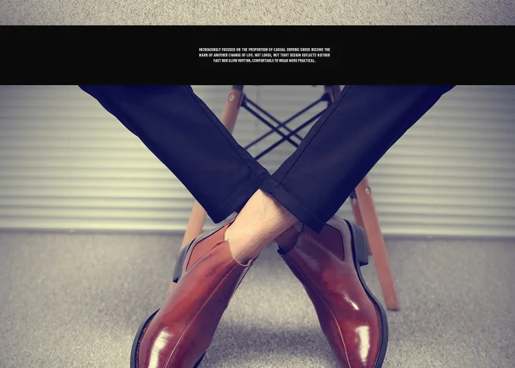 Мужские Ботильоны «Челси» с острым носком в стиле ретро; винтажные мотоциклетные ботинки без застежки; сезон весна-осень; обувь в британском стиле в стиле пэчворк