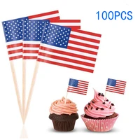 100pcs usuk flag picks american flag food toothpicks cupcake cocktail fruit sticks 65mm party supply drop shipping