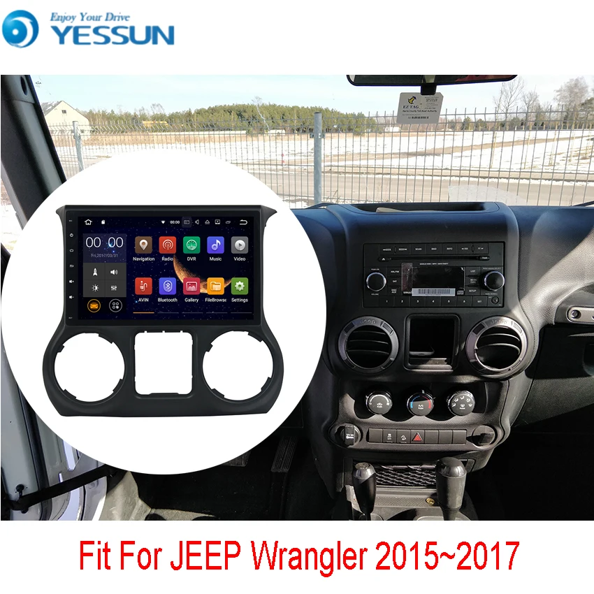 Автомобильный мультимедийный проигрыватель YESSUN для JEEP Wrangler 2015 2017 Android GPS