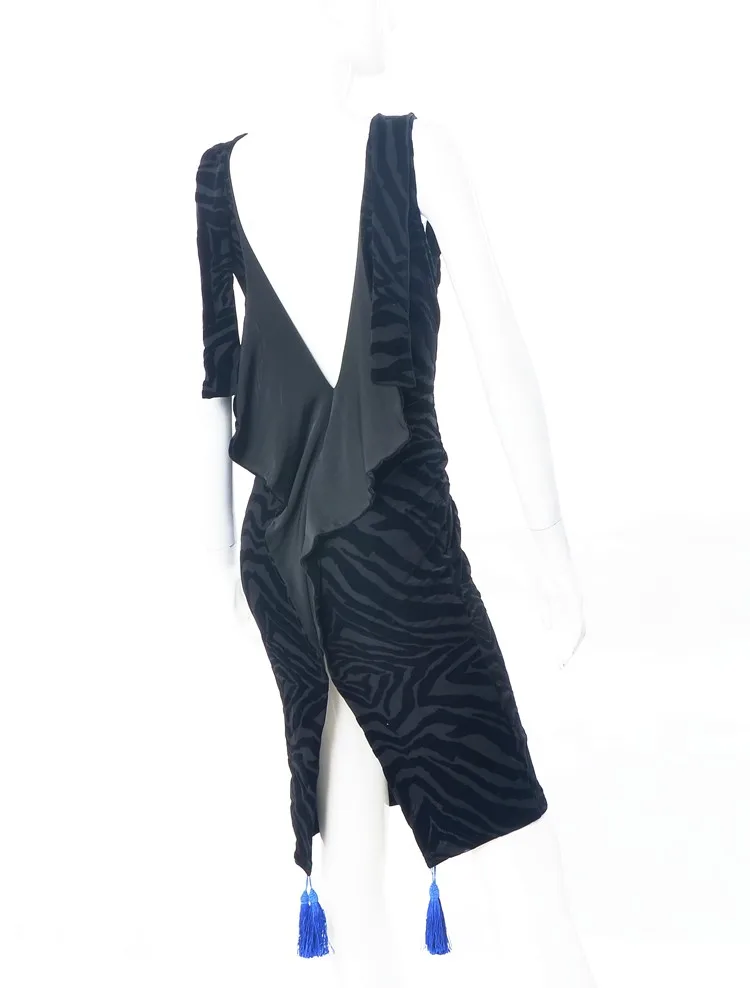 Платье для латиноамериканских танцев с открытой спиной без рукавов|Латинский| |