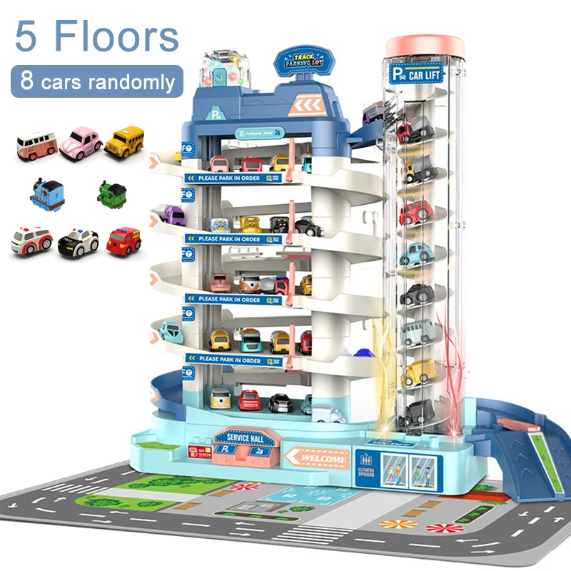 

Urban Electronic Track Parking Lot Die Casting 1 / 64 Building Adventure Track Car Toy Racing Children's Manual Electric Toys