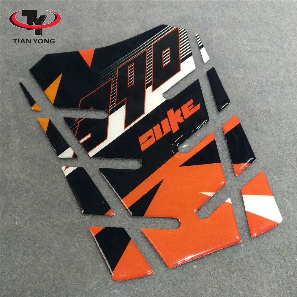 

Motorcycle 3D Sticker Motorcycle Protector Stickers Moto Decals Case For KTM Duke 390 Gel Fuel Oil Tank Pad Fish Bone