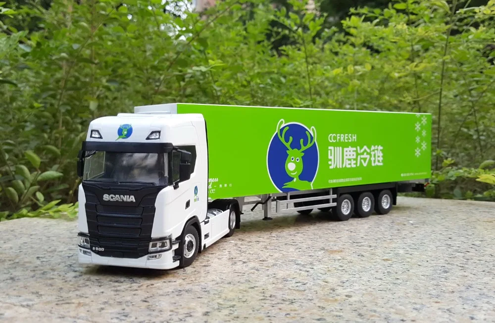 Коллекционная модель сплава подарок 1:43 Масштаб Scania S500 Холодильник контейнер грузовик трактор литья под давлением игрушка модель украшения