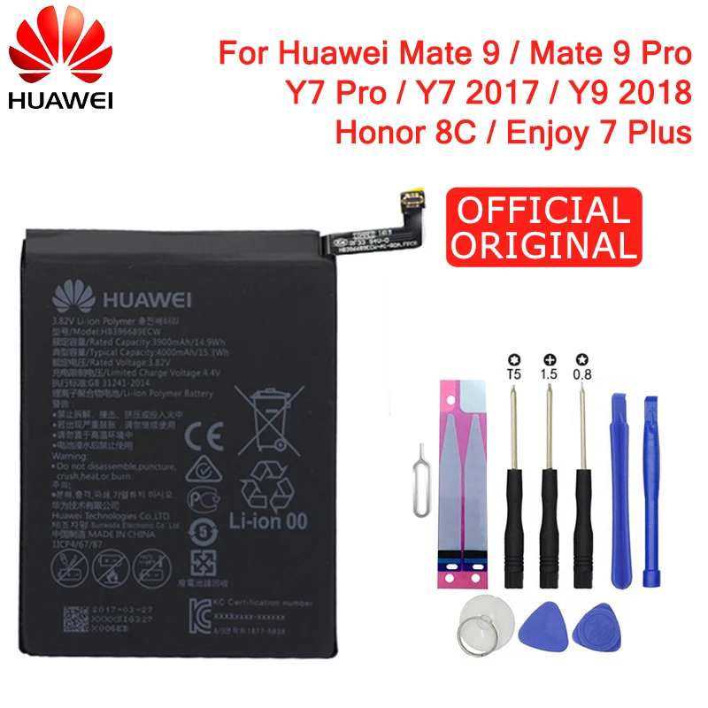 Мазь Хуа Вэй телефон Батарея HB396689ECW 3900 ма-ч для huawei Коврики 9/Коврики 9 Pro Honor 8C/Y7 Pro Y9 Enjoy 7 Plus