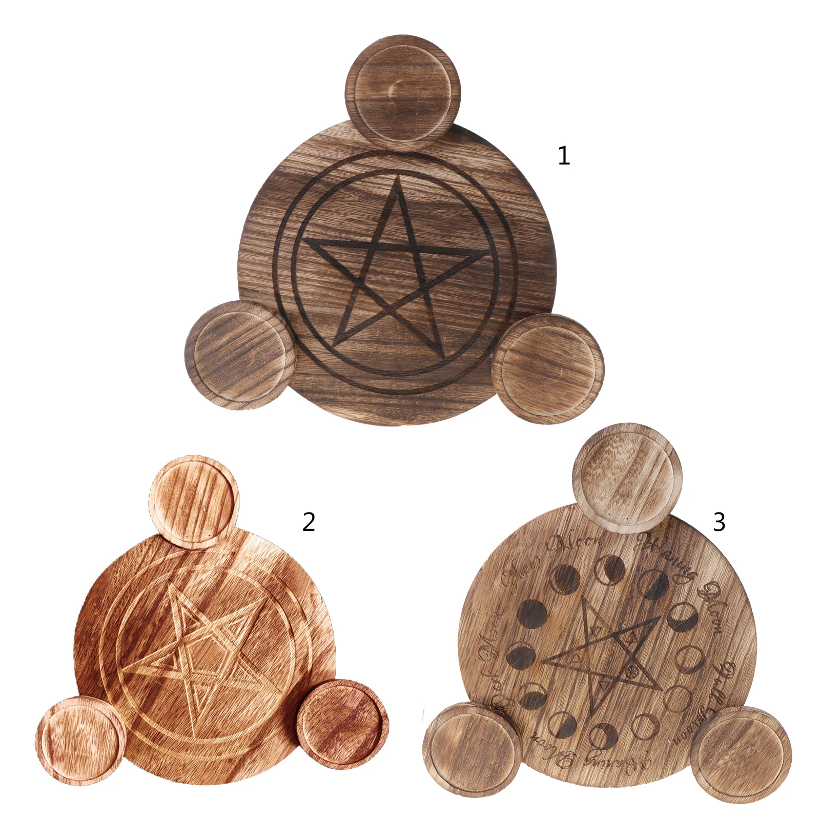 

Деревянный подсвечник Астрология Пентакль алтарь пластина гадания волшебный подсвечник N58B