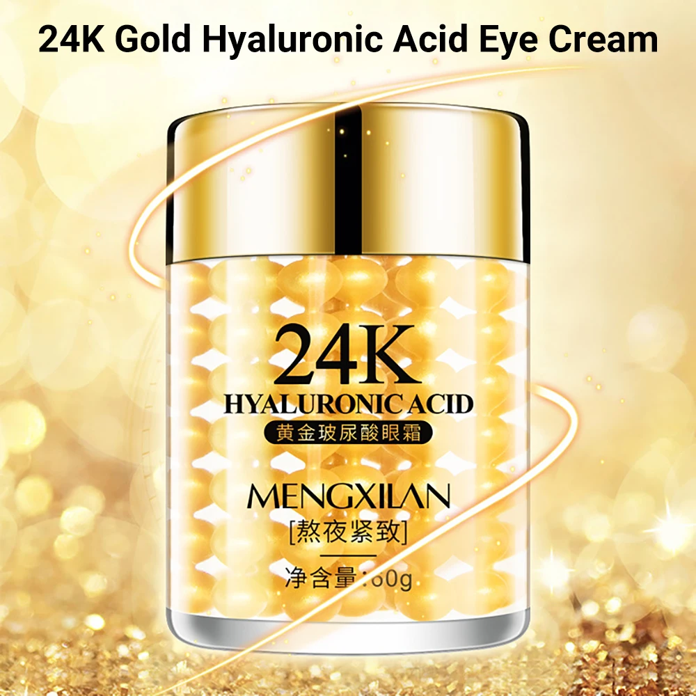 

24K Gold Hyaluronic Acid Eye Cream Reduce Wrinkles Eye Dark Circles Eye Bags Against Puffiness Lifting Tightening Eye Skin Care