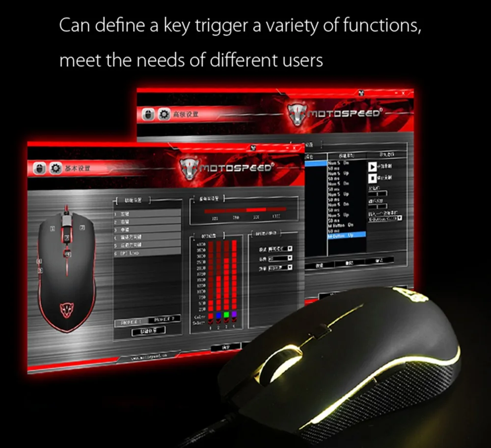 Motospeed V40 профессиональная игровая Мышь USB Проводная оптическая геймера 3500 Точек