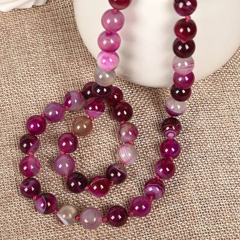 Ожерелье из натурального камня Агаты жасперы длинные Круглые бусины 8 мм для