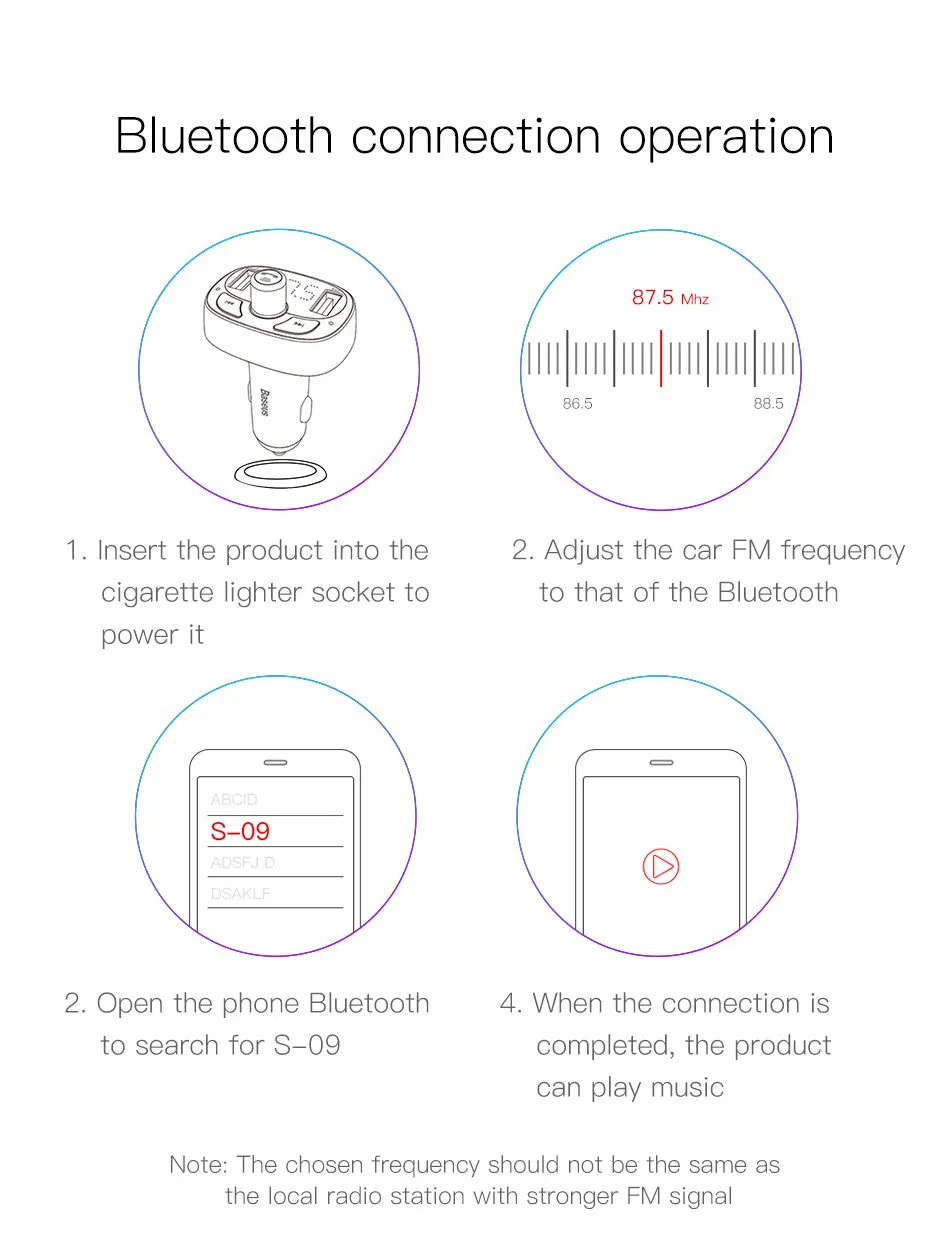 Baseus 3.4A Dual USB Автомобильное зарядное устройство Bluetooth Handsfree автомобильное зарядное устройство для телефона fm-передатчик модулятор fm-передатчик MP3 автомобильное зарядное устройство