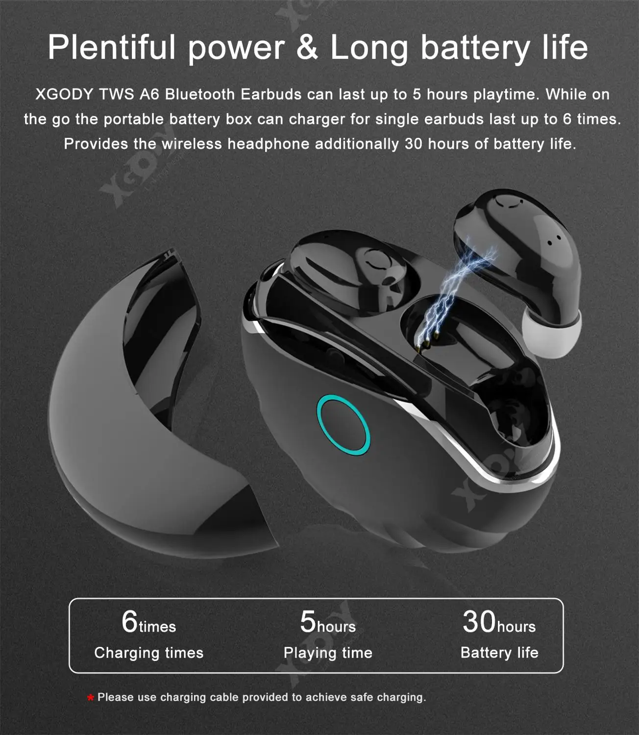 XGODY Bluetooth 5 0 TWS наушники с 3D стерео качеством сенсорные беспроводные IPX5