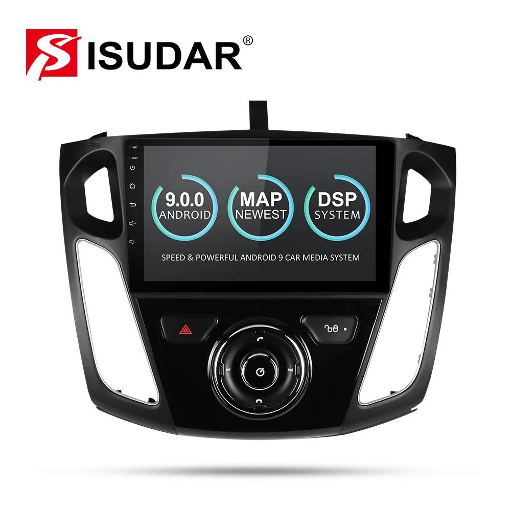 Isudar Автомобильный мультимедийный плеер 1 Din Android 9 DVD Automotivo для FORD/Focus 3 2012- Wifi радио FM gps 4 ядра 2 Гб 16 Гб DVR DSP