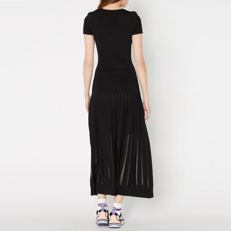 CAMIA 2019 осенний Новый свитер с круглым вырезом тонкое ажурное вязаное платье