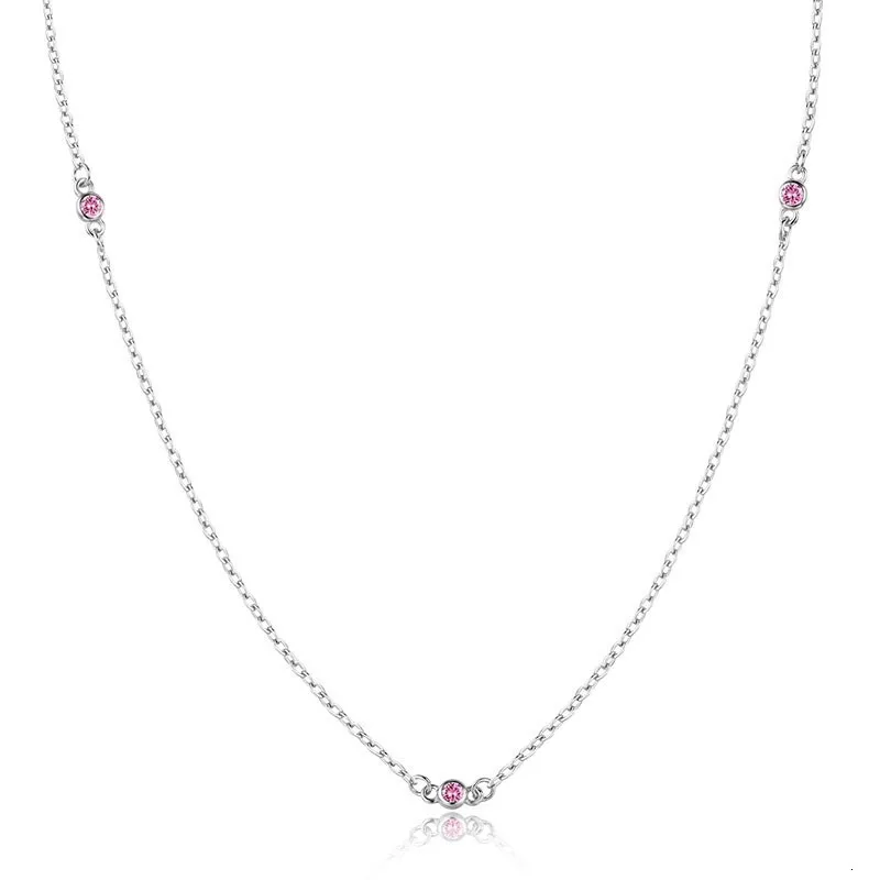 925 пробы, серебряное, круглое, CZ камни, бисерная цепочка, короткое колье, ожерелье для женщин, девушек, ювелирное изделие, колье