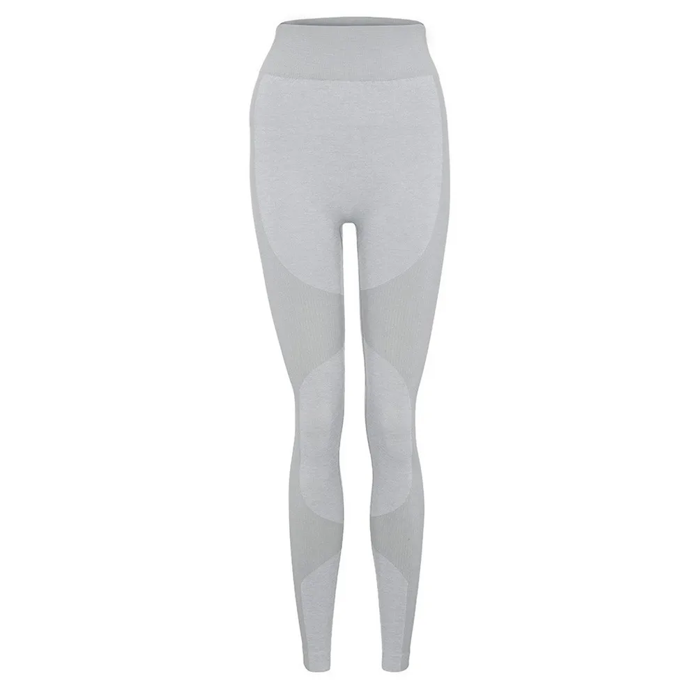 Эластичные бесшовные тренировочные штаны с высокой талией тонкие облегающие