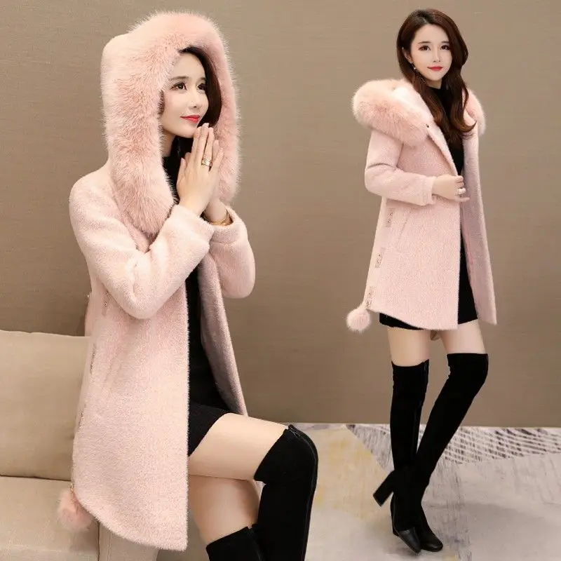 Женское шерстяное пальто новинка 2021 женская зимняя куртка утепленное из