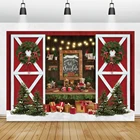 Рождественские фоны для фотосъемки сосновые деревья подарки Бар Медведь Вечерние Ребенок семья фотозона фото фон для фотосъемки