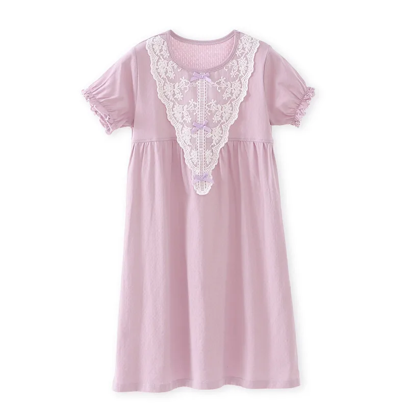 

2020 Summer Children's Girls Dress Sleepwear Princess Sleepshirts Vintage Lace Nightgowns Baby Nightdress Kids Clothes Vestidos