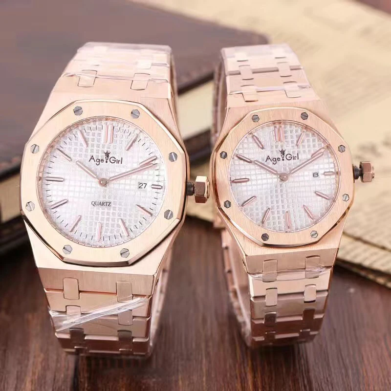 

Top Classic New Men Women Lady Watch Stainless Steel Japanese Quartz Sapphire Rose Gold Black White Classical Watches AAA+