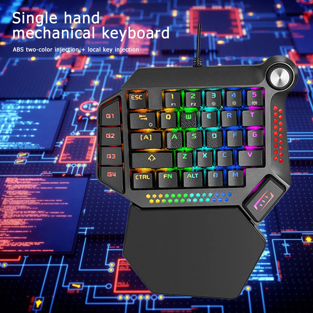 

K60 Mechanical Keyboard Blue Switch One-Handed Pubg Gaming Keyboard RGB 35 Keys USB PC Mice for Laptop Gaming Keypad