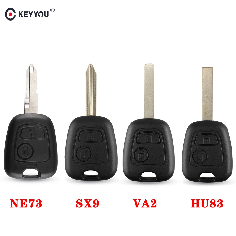 Чехол KEYYOU для Peugeot 106 206 306 406 чехол ключей с 2 кнопками NE73/VA2/HU83/SX9 Сменный пультом