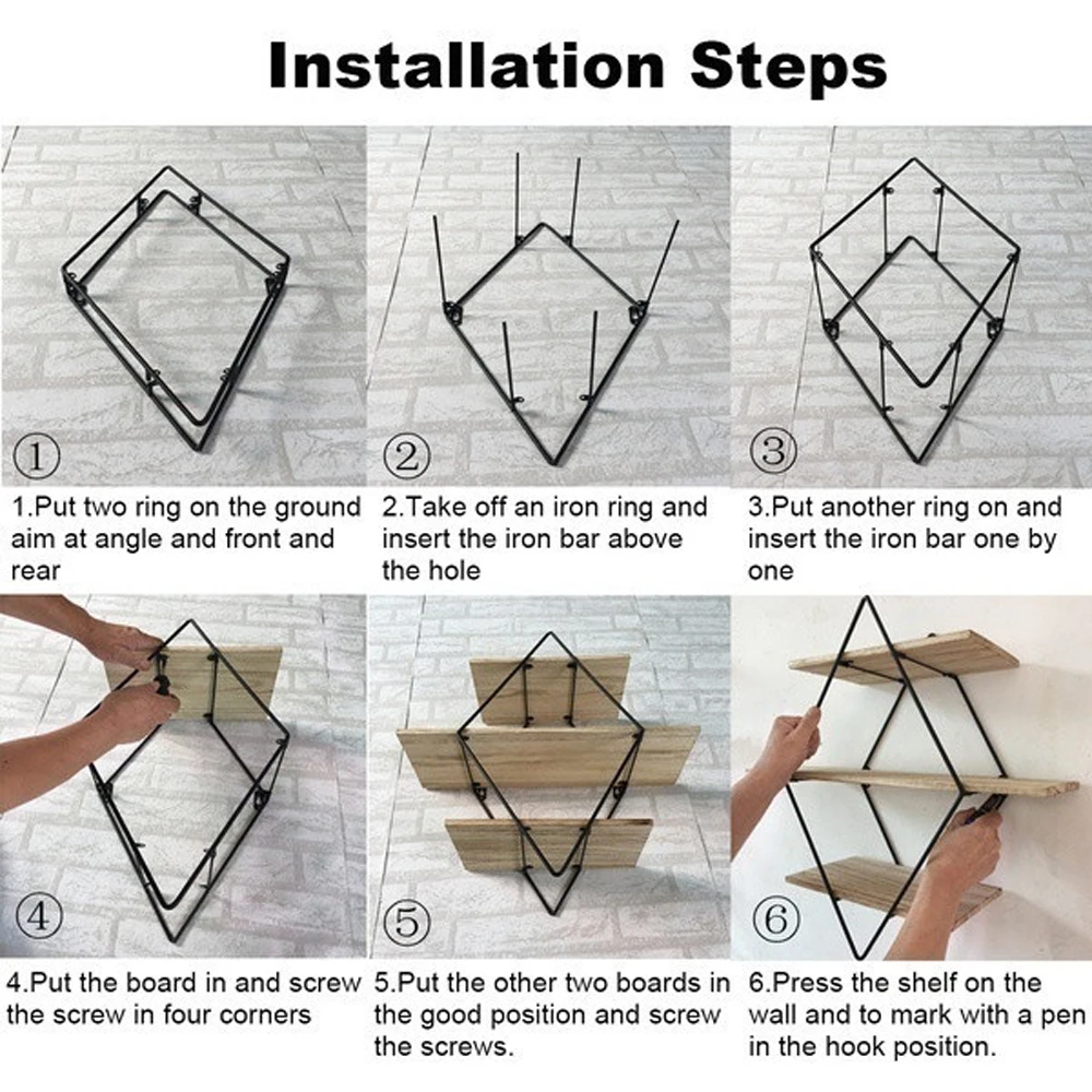 Для дома, древесные настенные полки, металлическая полка для хранения на стене, железная стойка для хранения, настенный держатель, декоративные настенные полки, трехуровневые