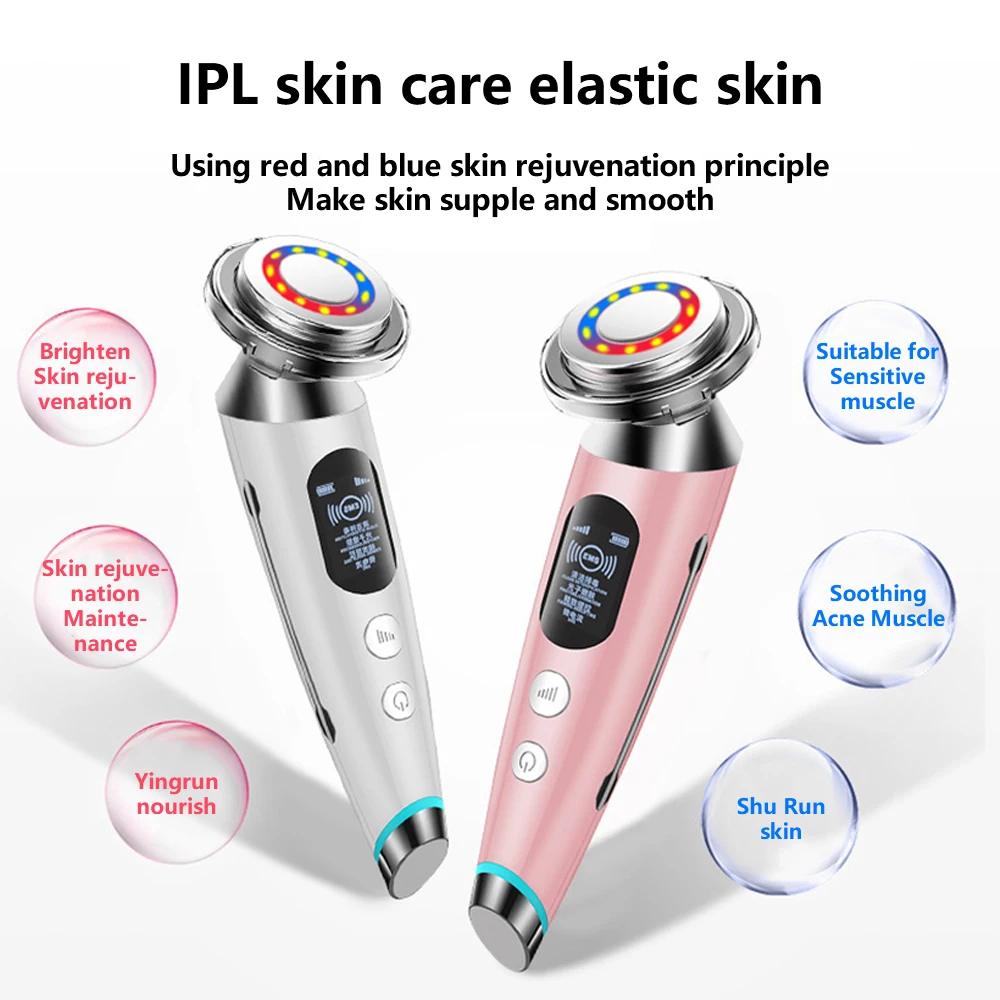 

Facial Massager Skin Rejuvenation Face Lifting Wrinkles Removal Mesotherapy Electroporation Radio Frequency LED Photon Skin Care
