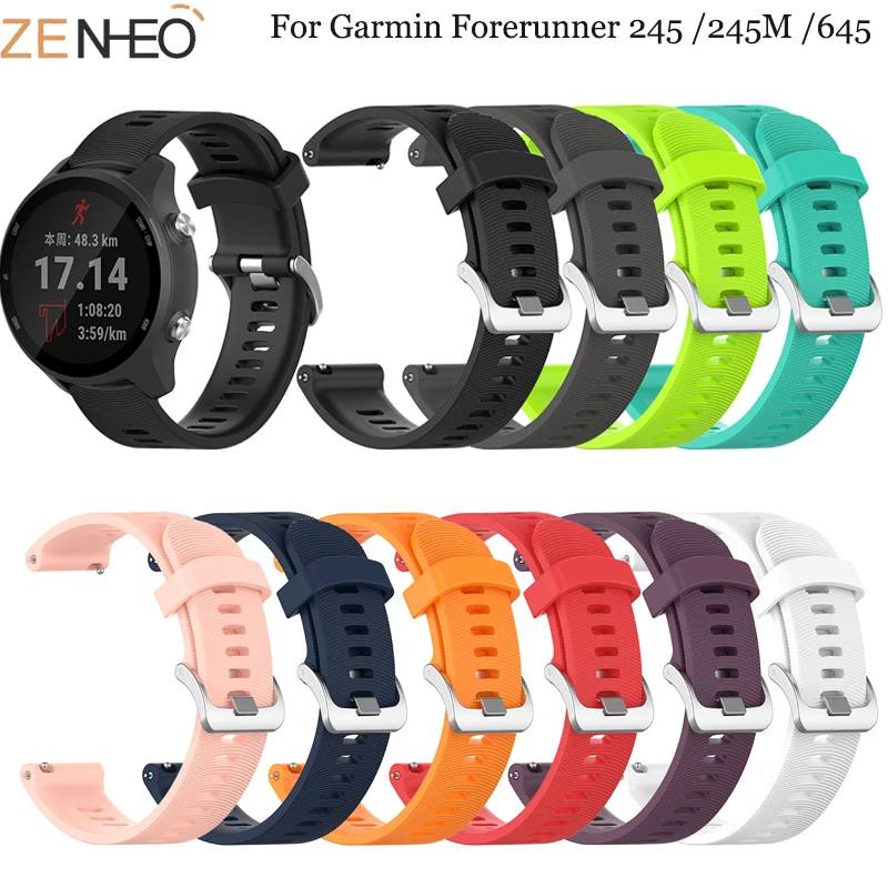 

Ремешок для Garmin 245, официальный стиль, силиконовый ремешок для часов, спортивный браслет для Forerunner 245M/645/Vivoactive 3/шнур SQ, браслет