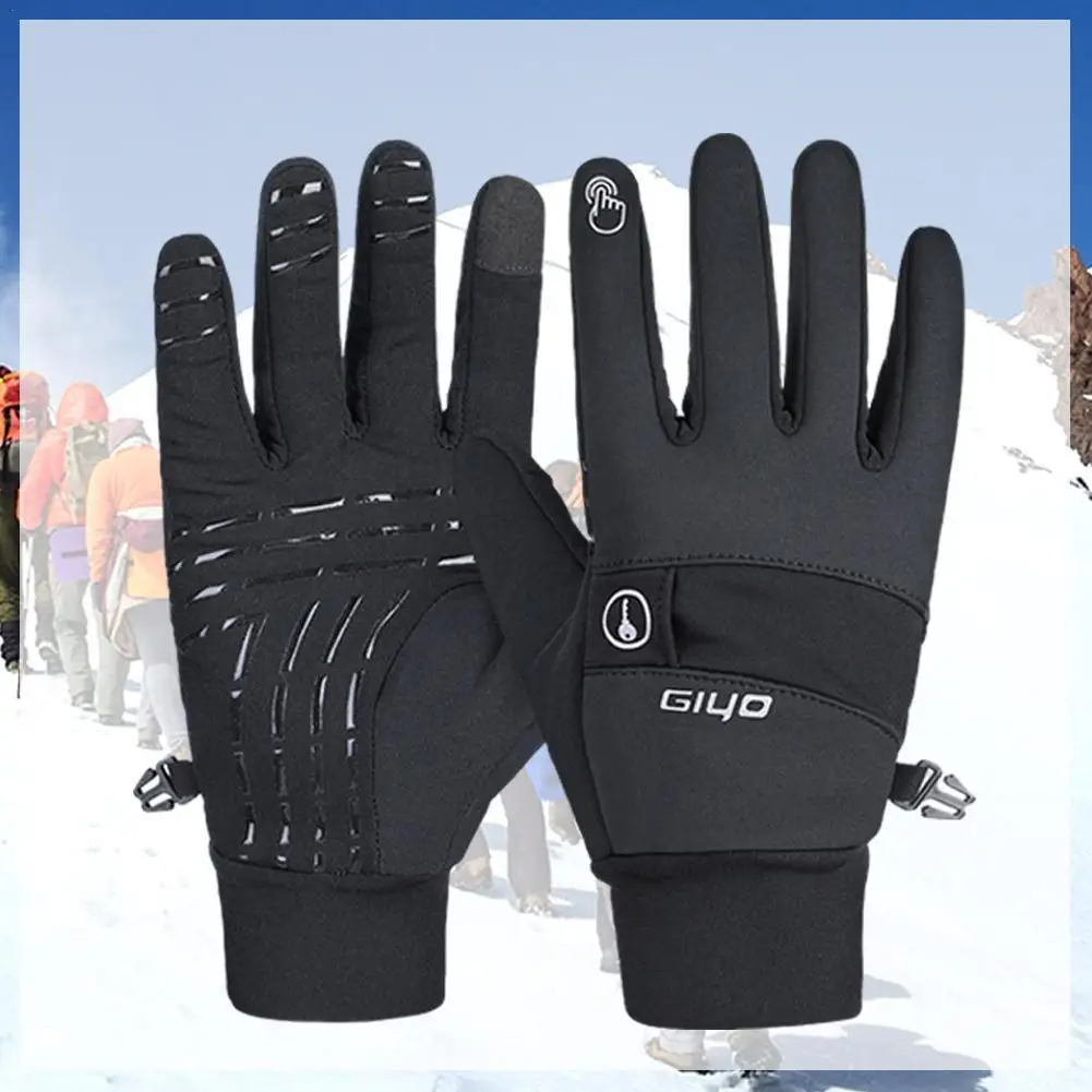 

Зимние спортивные перчатки для мужчин и женщин, велосипедные перчатки, перчатки с длинными пальцами для шоссейных и горных велосипедов, пер...