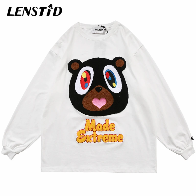 Футболка LENSTID мужская оверсайз в стиле хип-хоп уличная одежда Харадзюку с