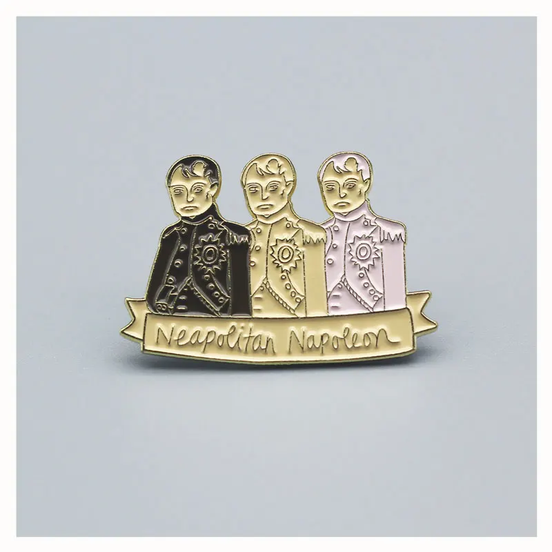 Значок с эмалью Наполеон Забавный винтажный металлический значок брошка
