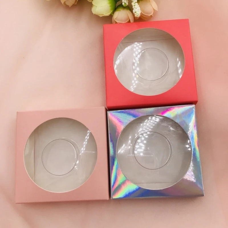 Накладные ресницы с логотипом под заказ квадратная коробка круглыми лотками 3