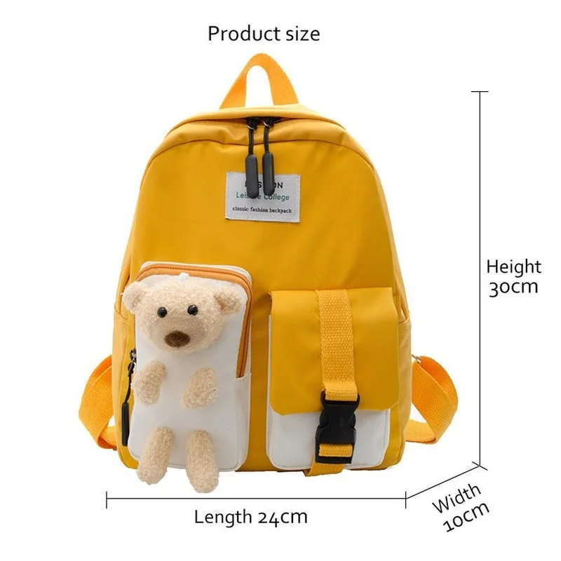 New Cotton Kids Kindergarten School Bags Children Backpacks Cartoon Student Schoolbag Cute Bear Backpack for Girls Boy Book Bags