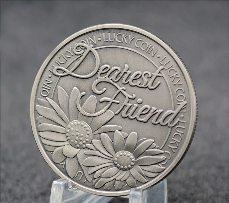 Памятная монета счастливые слова дорогой друг Маргаритка художественные