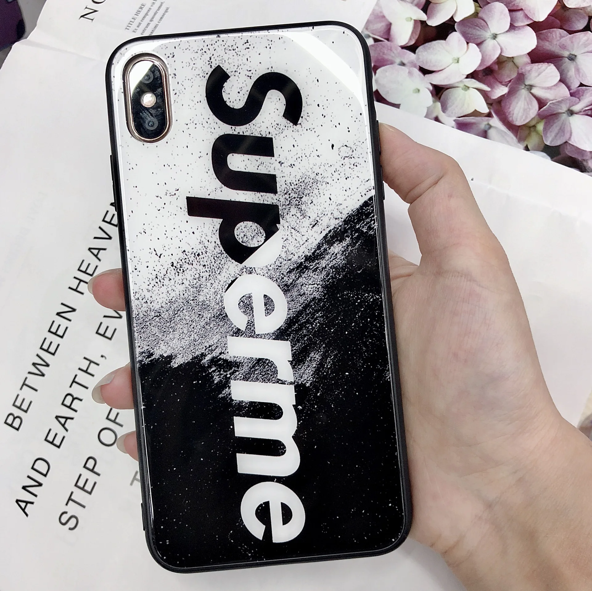 Suprme чехол для телефона стекло с надписью X для Apple 7plus защитный чехол Iphone11proma X чехол для телефона