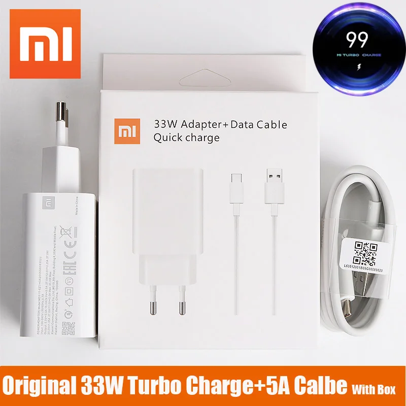 Зарядное устройство 33 Вт для xiaomi с европейской турбозарядкой оригинальный