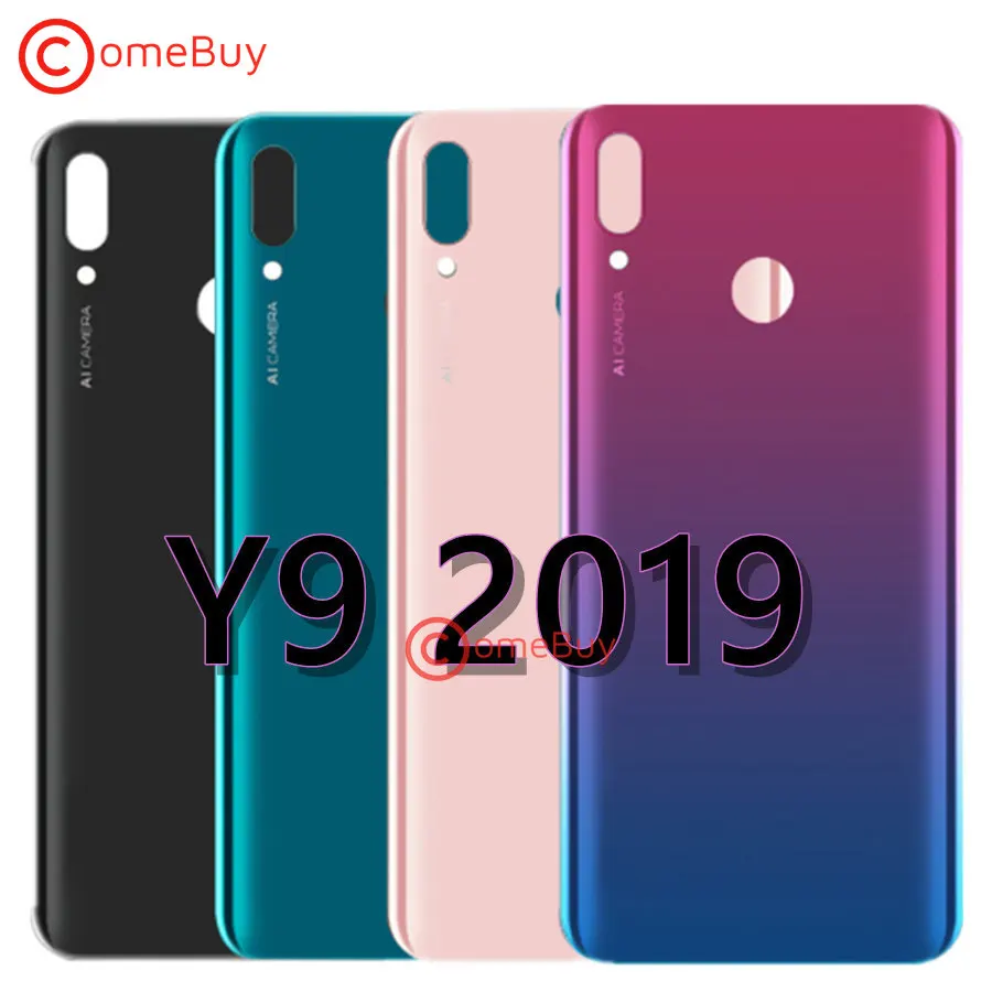 Крышка батарейного отсека для Huawei Y9 2019 задняя крышка корпуса задний Чехол JKM LX1 LX2