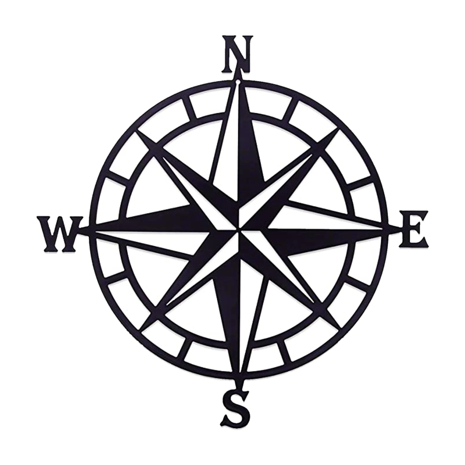 

11 Inch Metal Wall Compass Decor Nautical Living Room Office Porch Wall Art