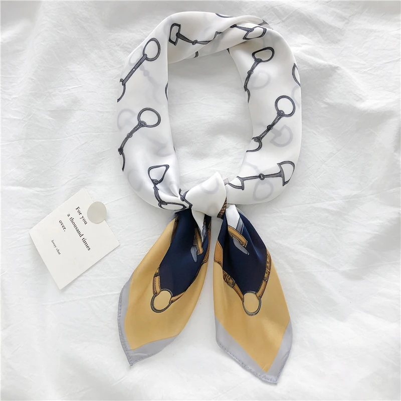 Женский винтажный квадратный шарф Luna & Dolphin элегантный классический шифоновый