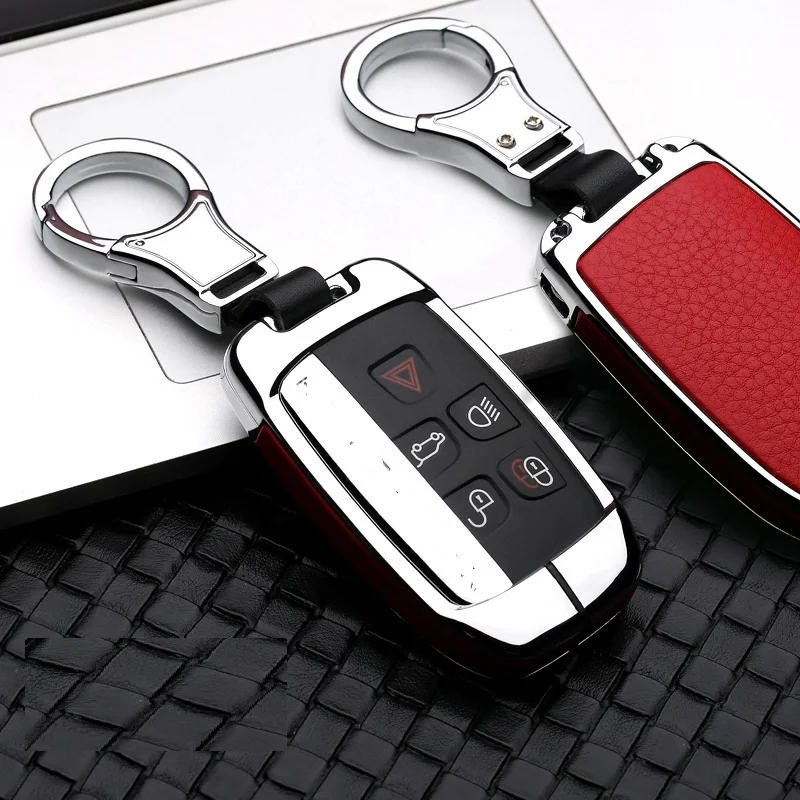 Silver Red Высококачественный автомобильный брелок для ключей держатель для JAGUAR XE XF XJ F PACE для Land Range Rover Sport Discovery Sport Evoque freelander 2 - Название цвета: Silver Red