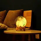 3D печати светодиодный светильник Луна земли Юпитер дома Украшения в спальню Творческий Настроение Ночной светильник USB подзарядка сенсорный ПЭТ Управление красочный