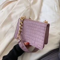 crocodile pattern pu leather crossbody bags for women 2021 hit chain female shoulder handbags mini purses travel cross body bag